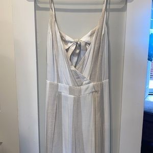 Tan and white romper